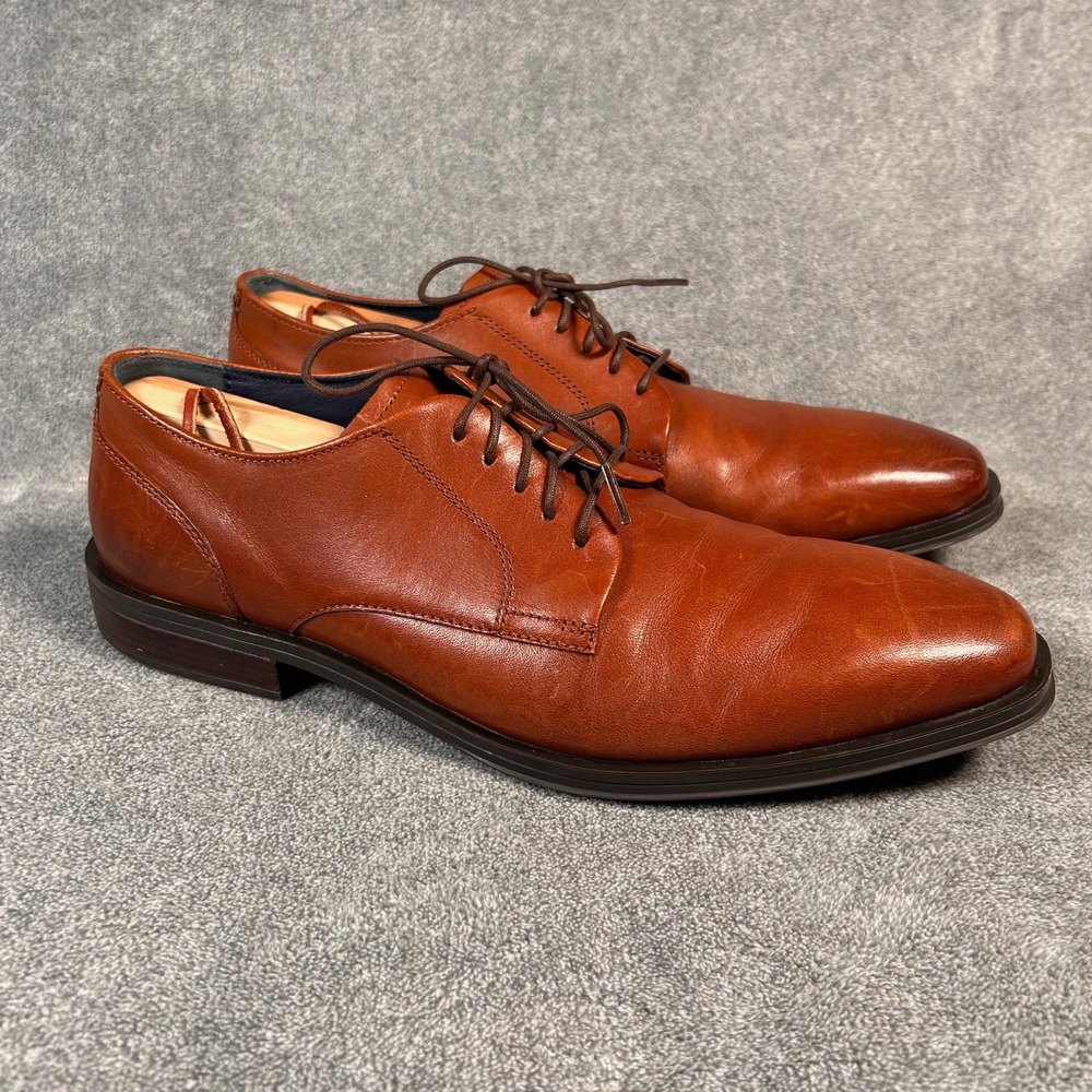 Cole Haan Derby Dress Shoes Grand.OS Mens 11 M British Tan Leather C27037